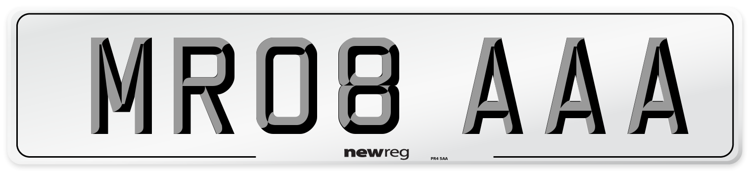 MR08 AAA Number Plate from New Reg
